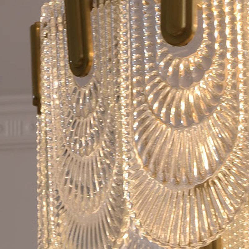 French Dome Double Layer Iron Glass Chandelier