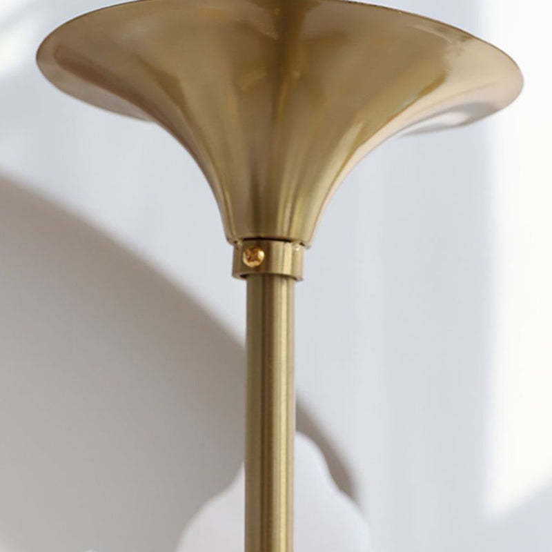 French Dome Leaf Iron Glass Chandelier