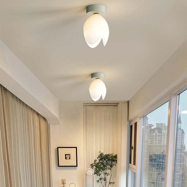 Nordic Iron Tulip Flower Dome Ceiling Light