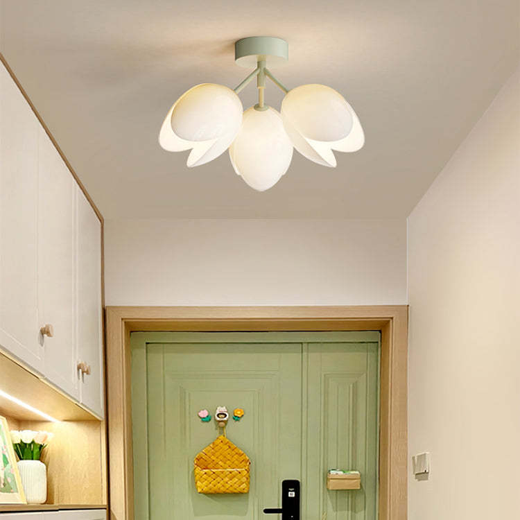 Nordic Iron Tulip Flower Dome Ceiling Light