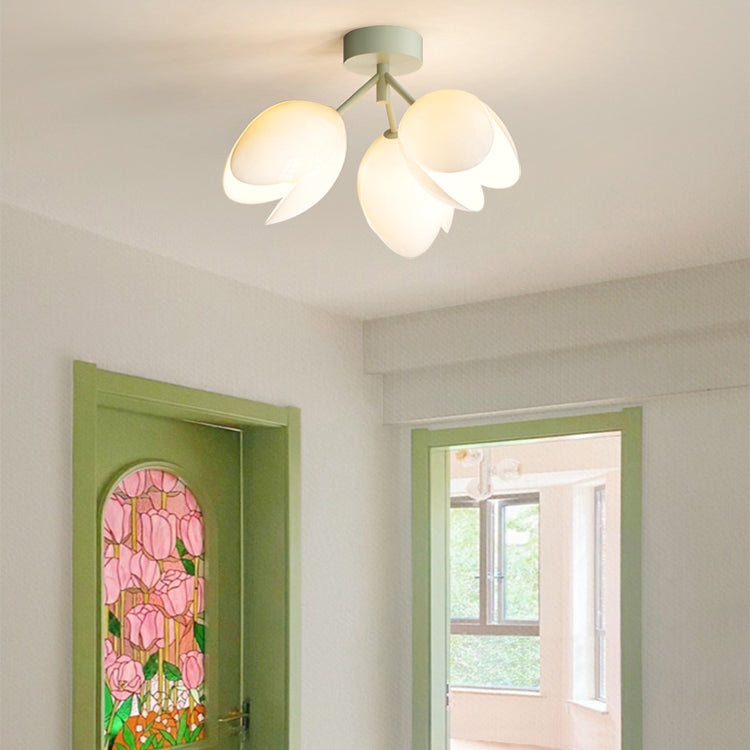 Nordic Iron Tulip Flower Dome Ceiling Light