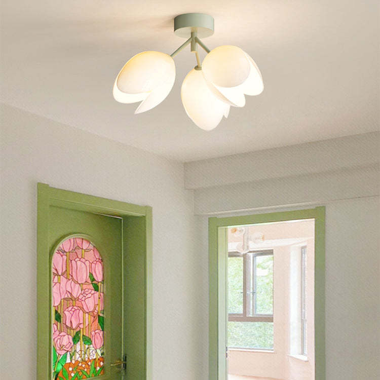Nordic Iron Tulip Flower Dome Ceiling Light