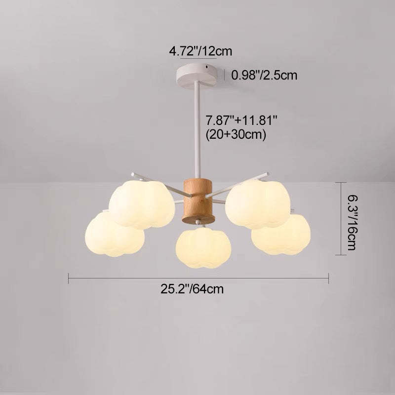 Japanese Dome Marshmallow Iron Chandelier — 8 / 220V-240V For UK/AU