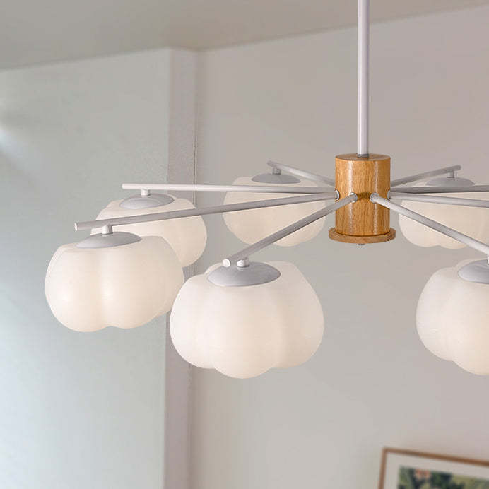 Japanese Dome Marshmallow Iron Chandelier
