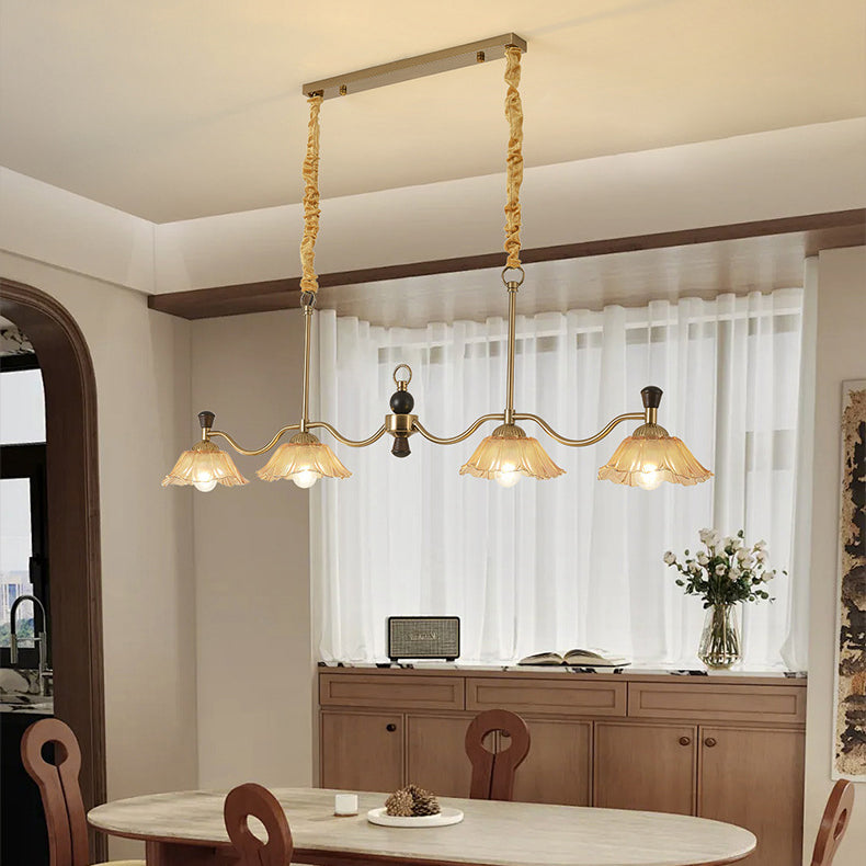 Wood traditional island flower chandeliers — 220V-240V (UK/AU)