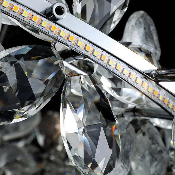 Nordic Curved Flower Crystal LED Island Chandelier