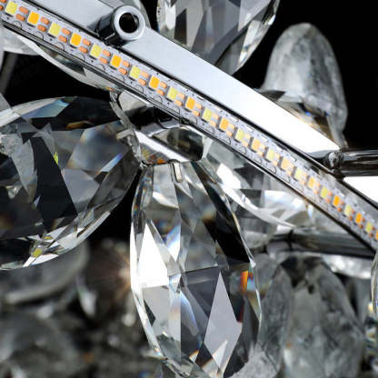 Nordic Curved Flower Crystal LED Island Chandelier