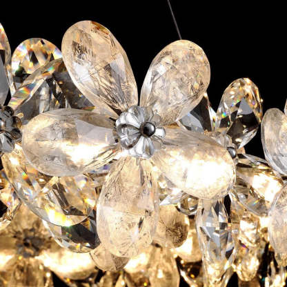 Nordic Curved Flower Crystal LED Island Chandelier