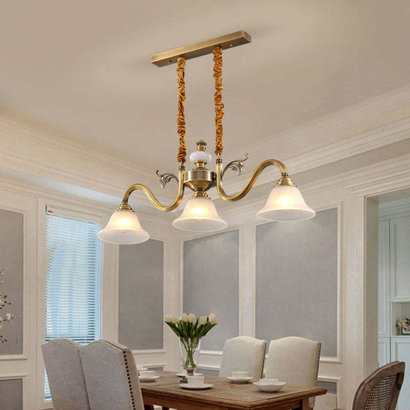 Nordic Morning Glory Glass Copper Jade Chandelier