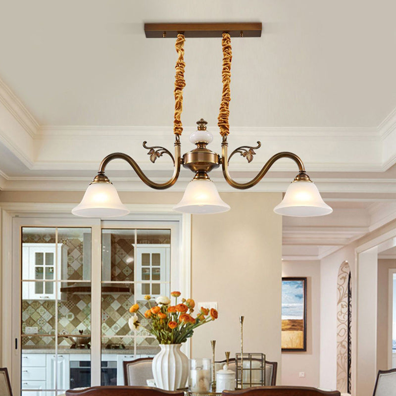 Nordic Morning Glory Glass Copper Jade Chandelier