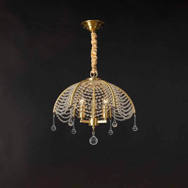 Modern Luxe Mushroom Copper Crystal Chandelier