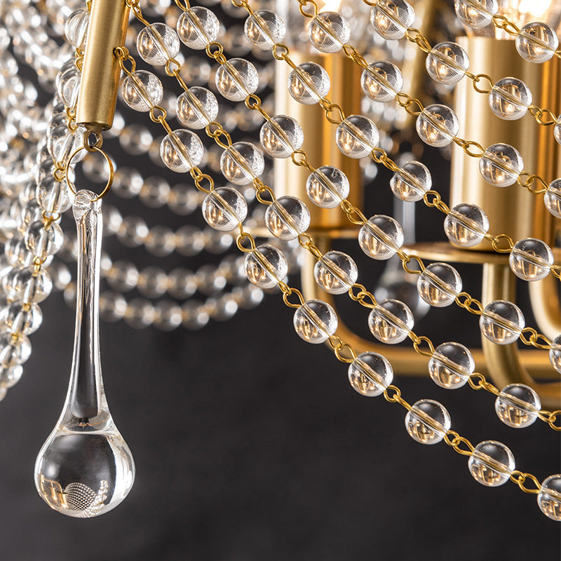 Modern Luxe Mushroom Copper Crystal Chandelier