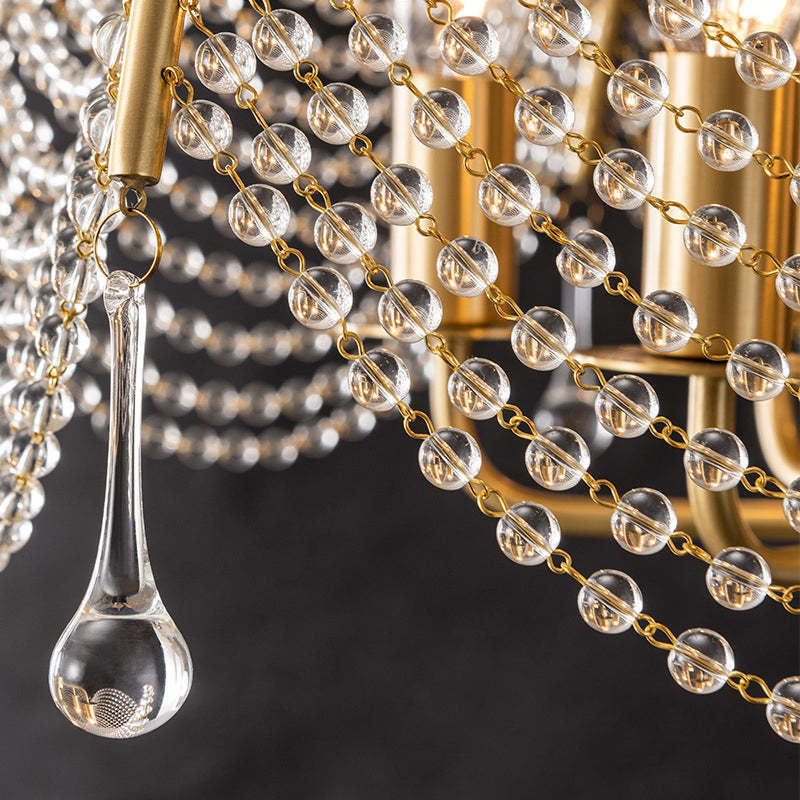 Modern Luxe Mushroom Copper Crystal Chandelier