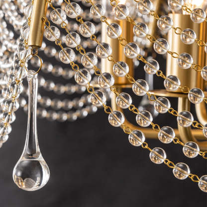 Modern Luxe Mushroom Copper Crystal Chandelier