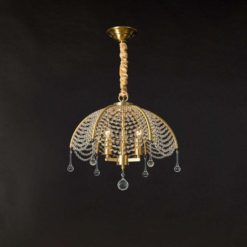 Modern Luxe Mushroom Copper Crystal Chandelier
