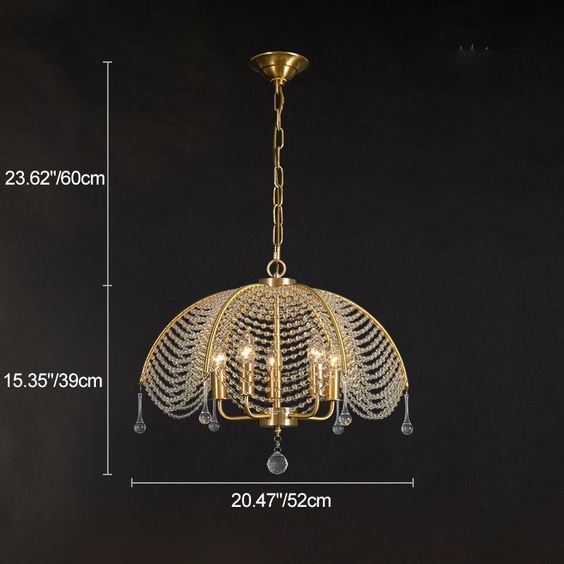 Modern Luxe Mushroom Copper Crystal Chandelier — 110V-120V For US/CA