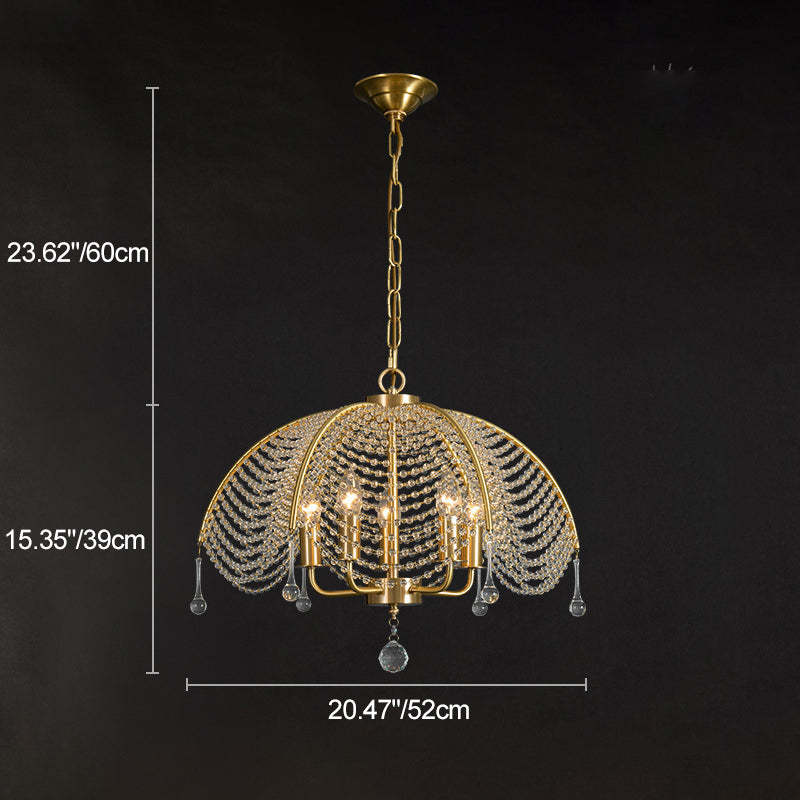 Modern Luxe Mushroom Copper Crystal Chandelier — 110V-120V For US/CA