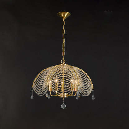 Modern Luxe Mushroom Copper Crystal Chandelier