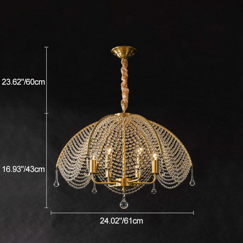 Modern Luxe Mushroom Copper Crystal Chandelier — 220V-240V For UK/AU