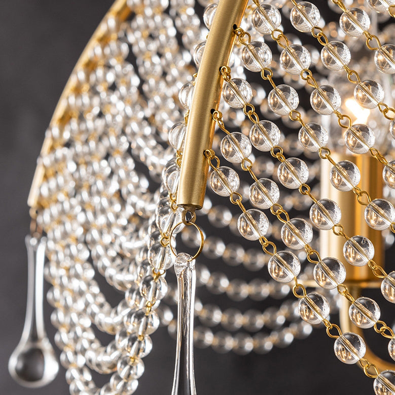 Modern Luxe Mushroom Copper Crystal Chandelier