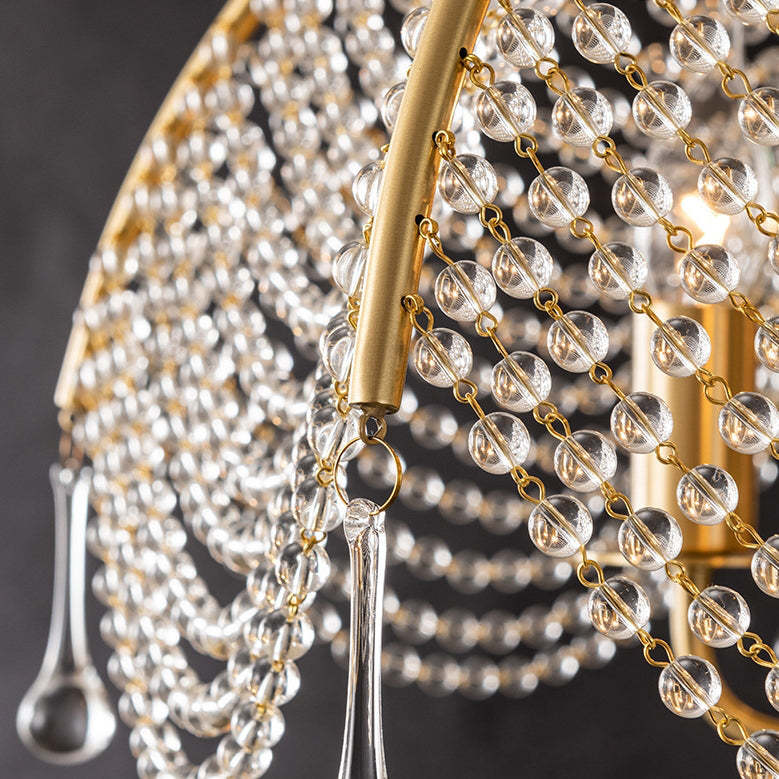 Modern Luxe Mushroom Copper Crystal Chandelier