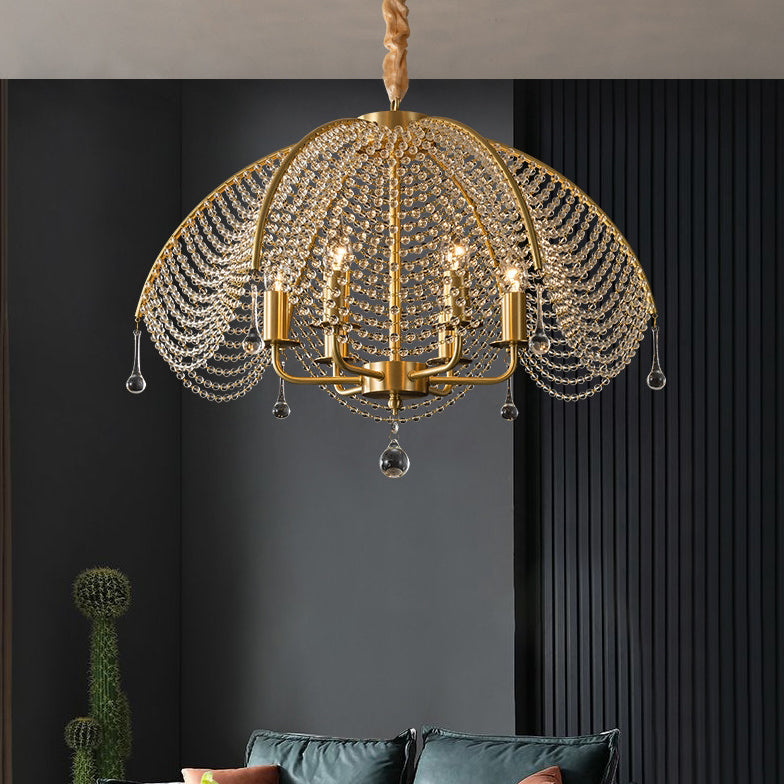 Modern Luxe Mushroom Copper Crystal Chandelier — 110V-120V For US/CA