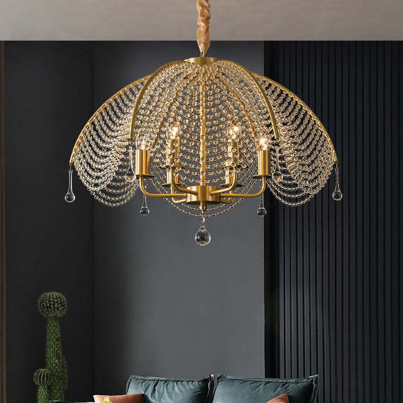 Modern Luxe Mushroom Copper Crystal Chandelier — 110V-120V For US/CA