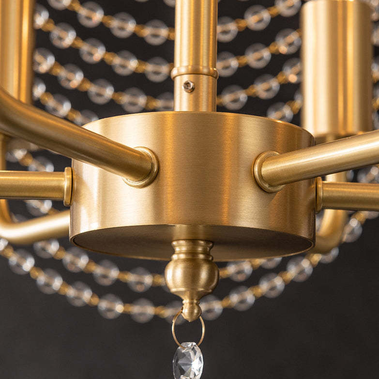 Modern Luxe Mushroom Copper Crystal Chandelier