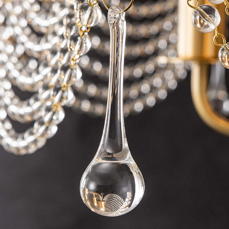 Modern Luxe Mushroom Copper Crystal Chandelier