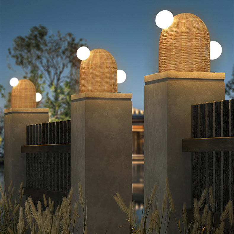 Waterproof Cactus Rubber Rattan Stainless Steel Floor Lamp