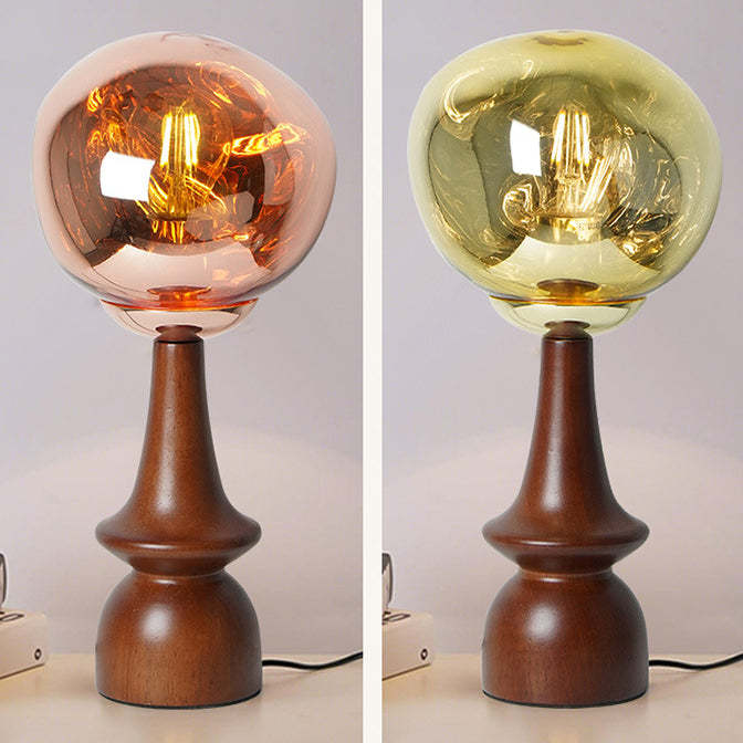 Scandinavian Lava Solid Wood Acrylic Table Lamp
