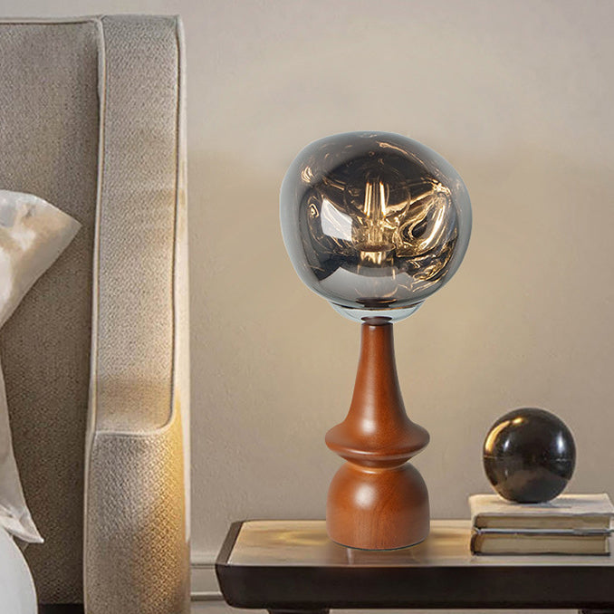 Scandinavian Lava Solid Wood Acrylic Table Lamp — Gold / 110V-120V For US/CA