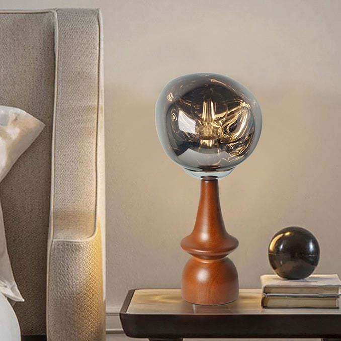Scandinavian Lava Solid Wood Acrylic Table Lamp — Gold / 110V-120V For US/CA