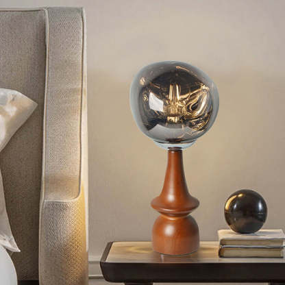 Scandinavian Lava Solid Wood Acrylic Table Lamp — Gold / 110V-120V For US/CA