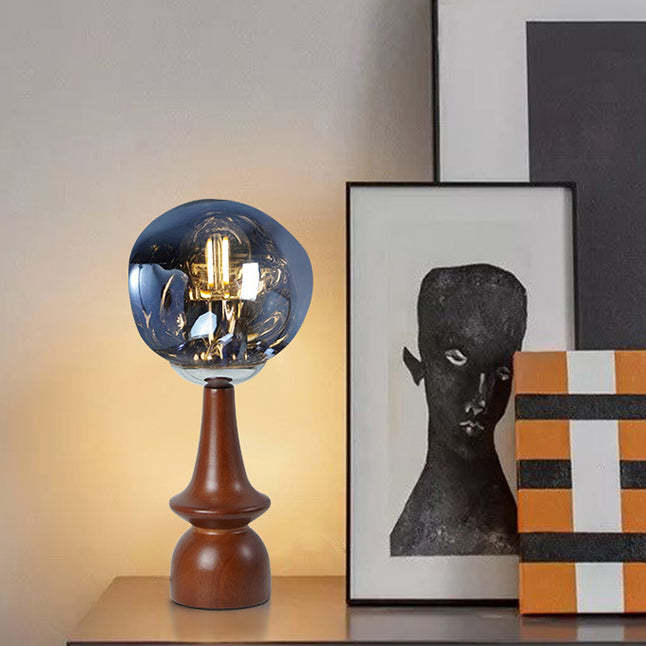Scandinavian Lava Solid Wood Acrylic Table Lamp
