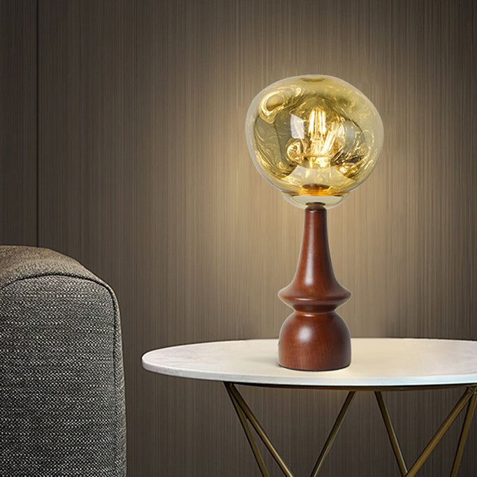 Scandinavian Lava Solid Wood Acrylic Table Lamp — Smoke Gray / 110V-120V For US/CA