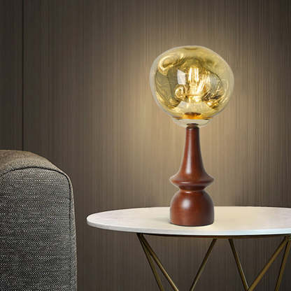 Scandinavian Lava Solid Wood Acrylic Table Lamp — Smoke Gray / 110V-120V For US/CA