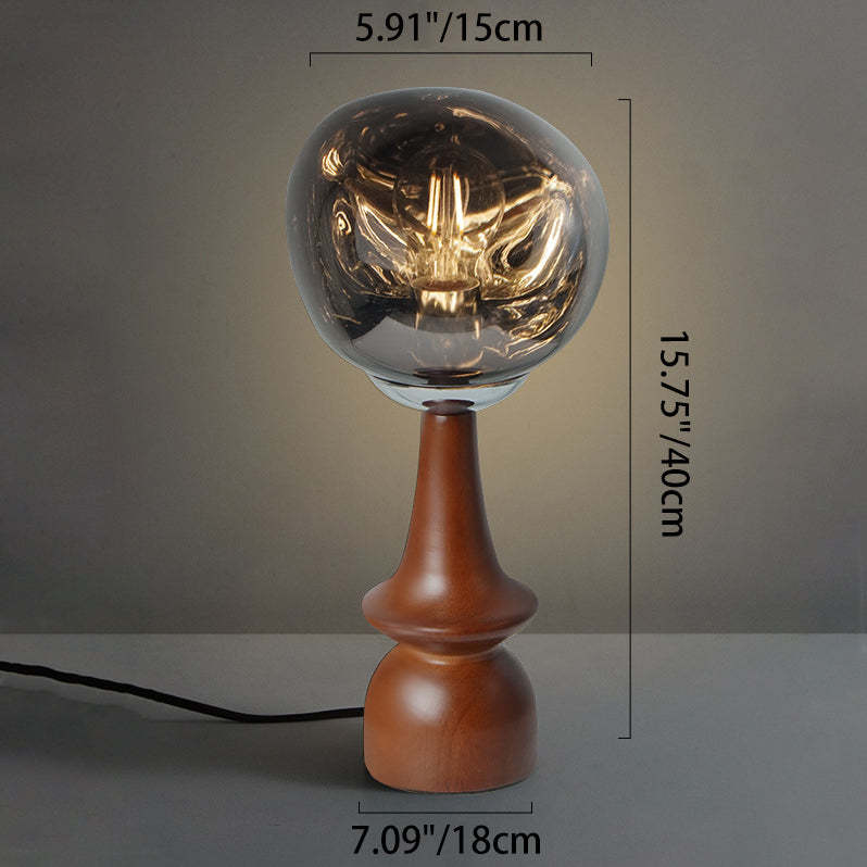 Scandinavian Lava Solid Wood Acrylic Table Lamp — Gold / 220V-240V For UK/AU