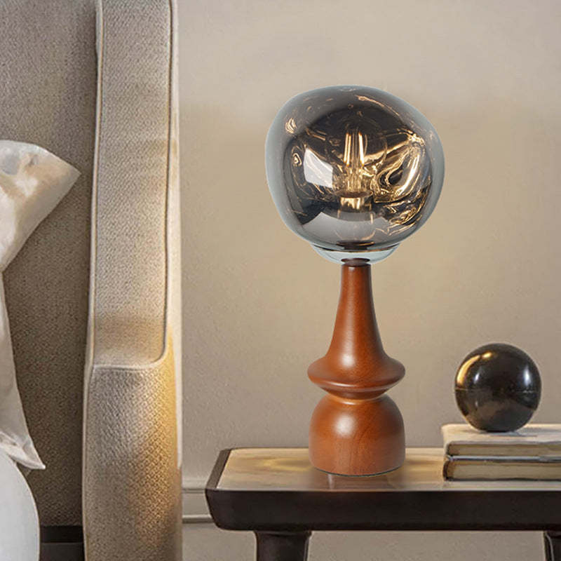 Scandinavian Lava Solid Wood Acrylic Table Lamp
