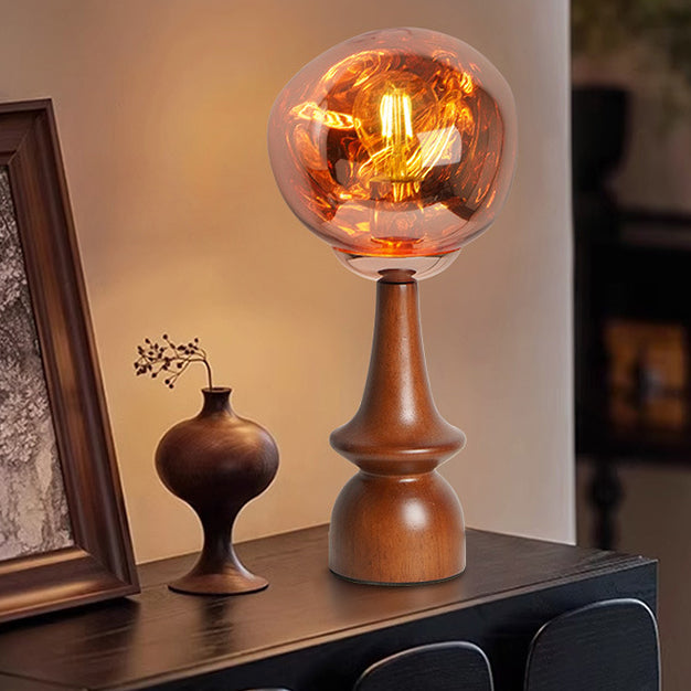 Scandinavian Lava Solid Wood Acrylic Table Lamp
