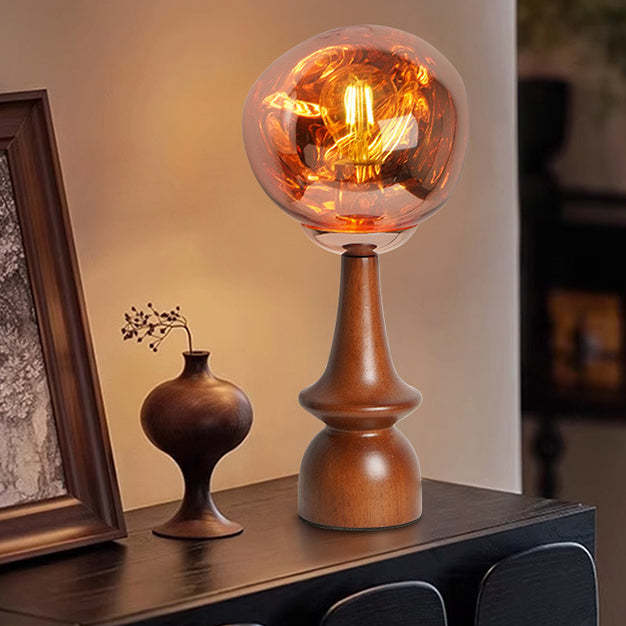 Scandinavian Lava Solid Wood Acrylic Table Lamp