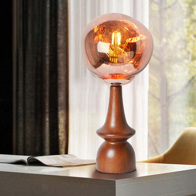 Scandinavian Lava Solid Wood Acrylic Table Lamp