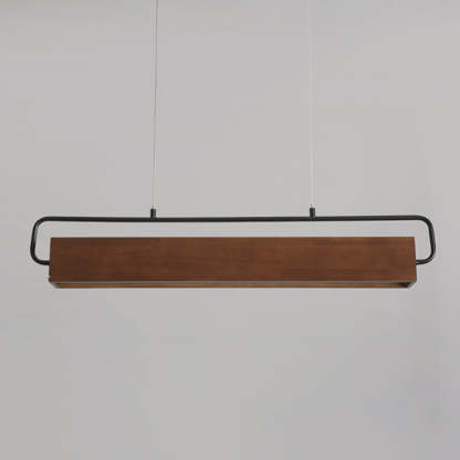 Chinese Cuboid Solid Wood Acrylic Iron LED Island Chandelier