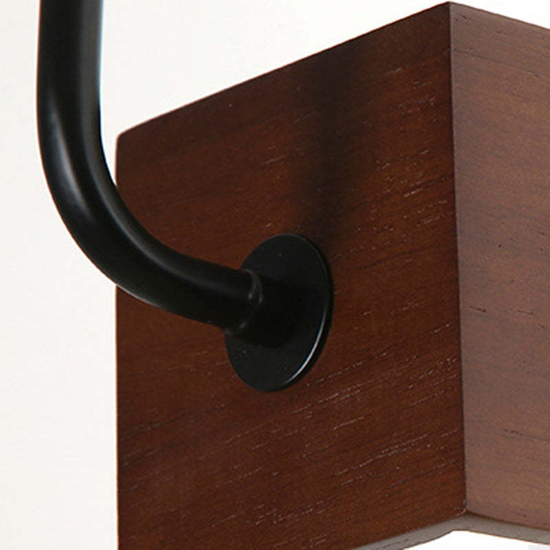 Chinese Cuboid Solid Wood Acrylic Iron LED Island Chandelier