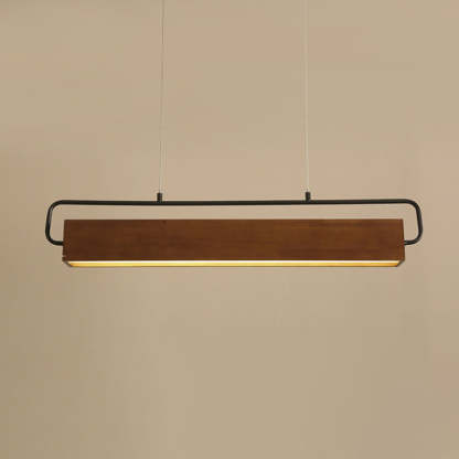 Chinese Cuboid Solid Wood Acrylic Iron LED Island Chandelier