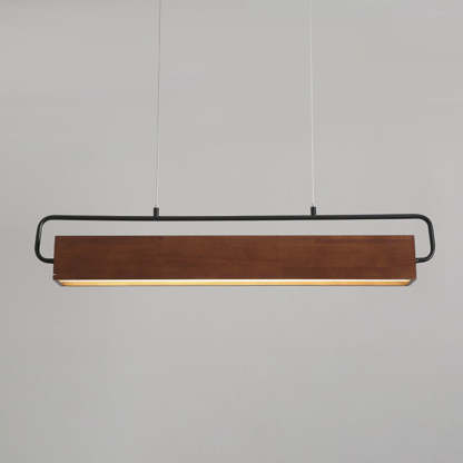 Chinese Cuboid Solid Wood Acrylic Iron LED Island Chandelier