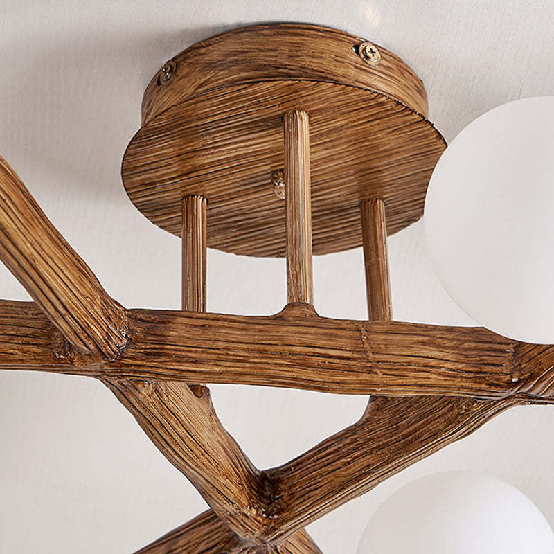 Japanese Branch Dome Orb Ceiling Light