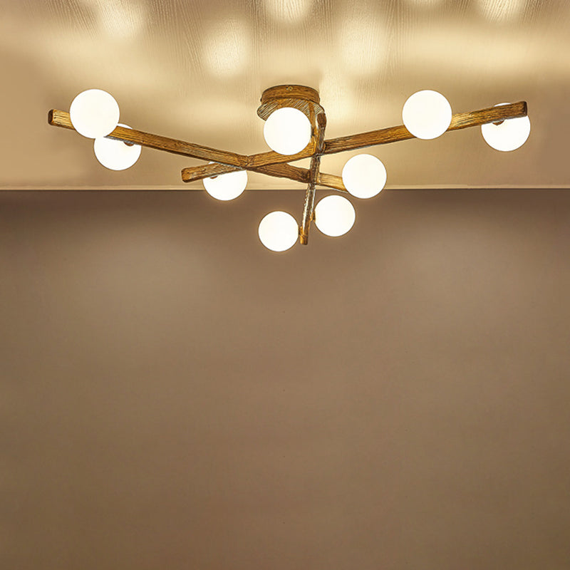 Japanese Branch Dome Orb Ceiling Light
