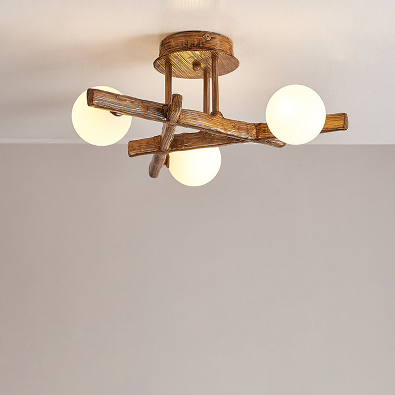 Japanese Branch Dome Orb Ceiling Light