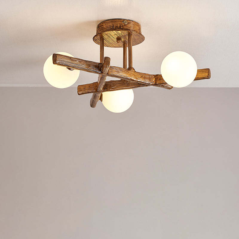 Japanese Branch Dome Orb Ceiling Light